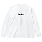 No Fishing No Life の山？　魚？ ビッグシルエットロングスリーブTシャツ