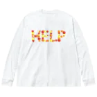 junichi-goodsのバルーン文字「HELP」（赤色系） ビッグシルエットロングスリーブTシャツ