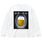 GOOD VIBES CATSの飲酒 in the sky Big Long Sleeve T-Shirt