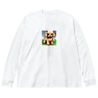 omamesan-1999のドッド絵　トイプードル ビッグシルエットロングスリーブTシャツ