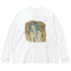 KushaMiの珈琲染めの蝶 Big Long Sleeve T-Shirt