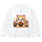 zuuu-の☆食いしん坊にゃんこ☆ Big Long Sleeve T-Shirt