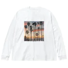 サーフサイドファッションのサンセットビーチパーム Big Long Sleeve T-Shirt