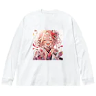 ぶーたんの笑顔の花開き ビッグシルエットロングスリーブTシャツ