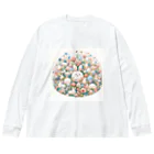 raio-nのハッピーフローラルファンタジー Big Long Sleeve T-Shirt