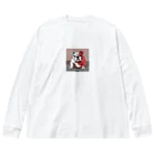 aiRUのRED& Burudoggu ビッグシルエットロングスリーブTシャツ