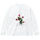 24_Redpink  visual calendarのRedpink 5 roses ビッグシルエットロングスリーブTシャツ