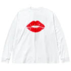 QUQU_WORKSのキスマーク kiss 唇デザイン レッド ビッグシルエットロングスリーブTシャツ