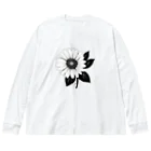 ファンシーTシャツ屋のモノクロマーガレット Big Long Sleeve T-Shirt