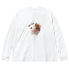 終わらない夢🌈の可愛い💕まんまる◯シリーズ✨　牛🐮 ビッグシルエットロングスリーブTシャツ