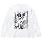 Paonのズーの犬の絵 ビッグシルエットロングスリーブTシャツ