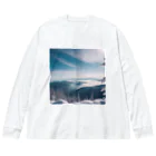 awawoの青空と山の風景 ビッグシルエットロングスリーブTシャツ