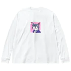 はまみるの精一杯のイケメン猫 ビッグシルエットロングスリーブTシャツ