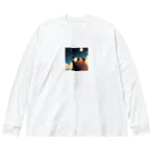 union4life.の夜空を見上げるクマ Big Long Sleeve T-Shirt