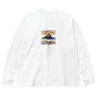 猫まるショップのモンサンミッシェル Big Long Sleeve T-Shirt