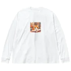 星パンダショップのほんよみかんねこ Big Long Sleeve T-Shirt