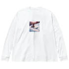 peinto888のスキーうさちゃん Big Long Sleeve T-Shirt