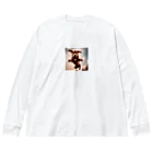 peinto888のジャンプするダックスフンド Big Long Sleeve T-Shirt