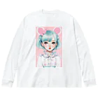 AI-srt-designのスウィート・ミント・ドリーミング・ガール Big Long Sleeve T-Shirt