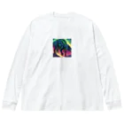 Superherooのオーロラのような発光をする恐竜 Big Long Sleeve T-Shirt