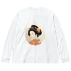 manyou-lab_Ukiyo-eの浮世絵 美人画 Ukiyoe beauty painting [UB-MJ52-SR001-0004] ビッグシルエットロングスリーブTシャツ