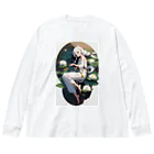 arashi023の蓮花の少女 ビッグシルエットロングスリーブTシャツ