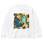 かんむりわっしーのKAWAii宇宙人から見た地球 Big Long Sleeve T-Shirt