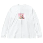 星パンダショップのほわほわマカロンうさぎ Big Long Sleeve T-Shirt