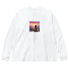 241028mada-mumeinadezaina-の女性の後ろ姿 Big Long Sleeve T-Shirt