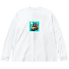 お茶目なドット絵のドッド絵乗り物 Big Long Sleeve T-Shirt