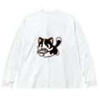 NyanClosetのお魚くわえて走る猫です。 Big Long Sleeve T-Shirt