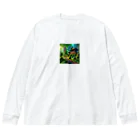 「動物ミリ屋」の新緑の癒し Big Long Sleeve T-Shirt