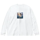 ai美女ショップの夕日とイルカ🐬🌅 Big Long Sleeve T-Shirt