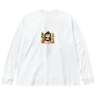 星パンダショップのほっこりコーヒーごりら君 Big Long Sleeve T-Shirt