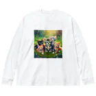 Colorful Canvasの猫ちゃん大集合 Big Long Sleeve T-Shirt