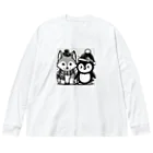 AIRINの狼とペンギン Big Long Sleeve T-Shirt