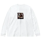 UDRUMSの読書家の馬 Big Long Sleeve T-Shirt