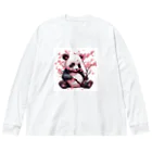 waterpandaのパンダと桜 Big Long Sleeve T-Shirt