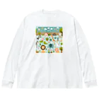 ニューライフマサラショップのワクワク動物園の愉快な仲間たち♪ Big Long Sleeve T-Shirt