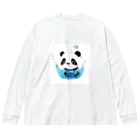 waterpandaの水に落ちるパンダ ビッグシルエットロングスリーブTシャツ