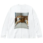 【公式】コンプレックス屋さんのデブが着る前から伸びている：犬ver ビッグシルエットロングスリーブTシャツ