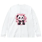 waterpandaの満開桜とパンダ Big Long Sleeve T-Shirt