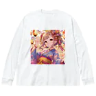 推しの美少女とアイドルのお祭りを楽しむ浴衣美少女 Big Long Sleeve T-Shirt