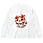 zuuu-の☆悪魔の世界のアイドルにゃんこ☆ ビッグシルエットロングスリーブTシャツ