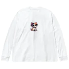 BinaryStoreのサングラスをかけた三毛猫 Big Long Sleeve T-Shirt