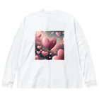 ねこねこねこんのピンクハート Big Long Sleeve T-Shirt