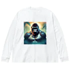 福きたるの都会に光る。イケメンゴリラ Big Long Sleeve T-Shirt