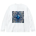 G-EICHISの宝石の様に輝くブルークリスタル Big Long Sleeve T-Shirt