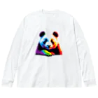 orbit orderの虹色熊猫 ビッグシルエットロングスリーブTシャツ