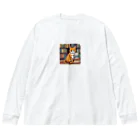 ドット絵ねこさんの読書猫さん Big Long Sleeve T-Shirt